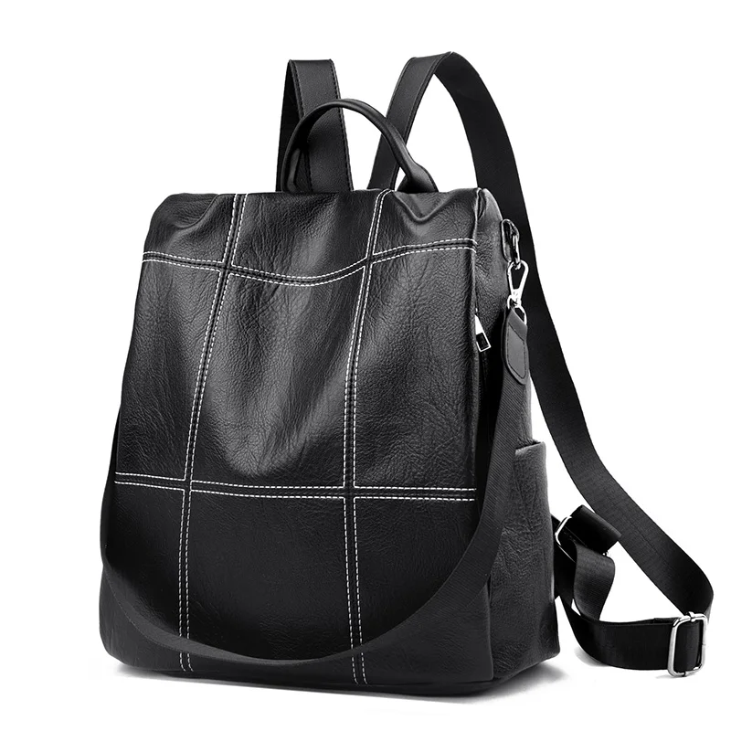 

Women Multifunction Travel Backpack Large Capacity School Backpack Quality Pu Leather Backpack Casual Big Size Ladies Backpacks
