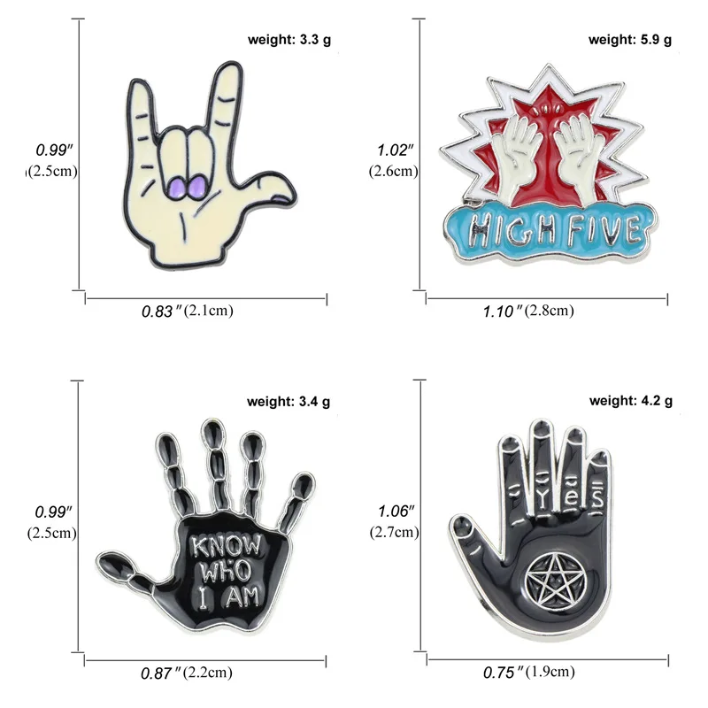 

Funny lapel Pin Punk Brooch Gesture Enamel Pins Badge Brooches For Women Men Shirts Jackets Jewelry gift