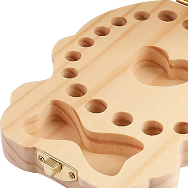 Детская зубная коробка органайзер для детей деревянная хранения молочных зубов