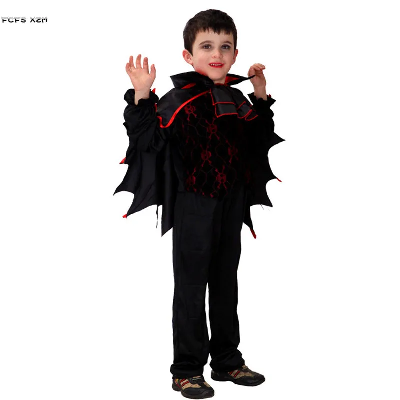M-XL Boys Halloween Vampire Costume Kids Children Demon Bat Scary Cosplay Carnival Purim Masked Ball Masquerade Rave party dress |