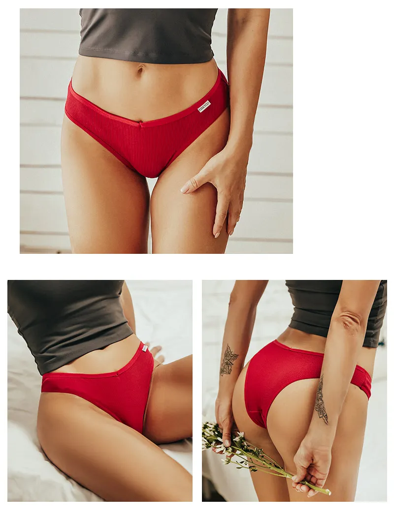 Cotton Panties Brazilian Style Women's Underwear Sexy Lingerie Female  Underpants Thong Panties Briefs Girls Intimates 3PCS/Set