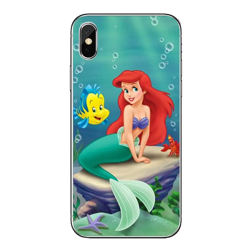 Мягкие чехлы для iPhone 4 4S 5 5S 5C SE 6 6S 7 8 X XR XS Plus MAX с рисунками животных Русалочки |