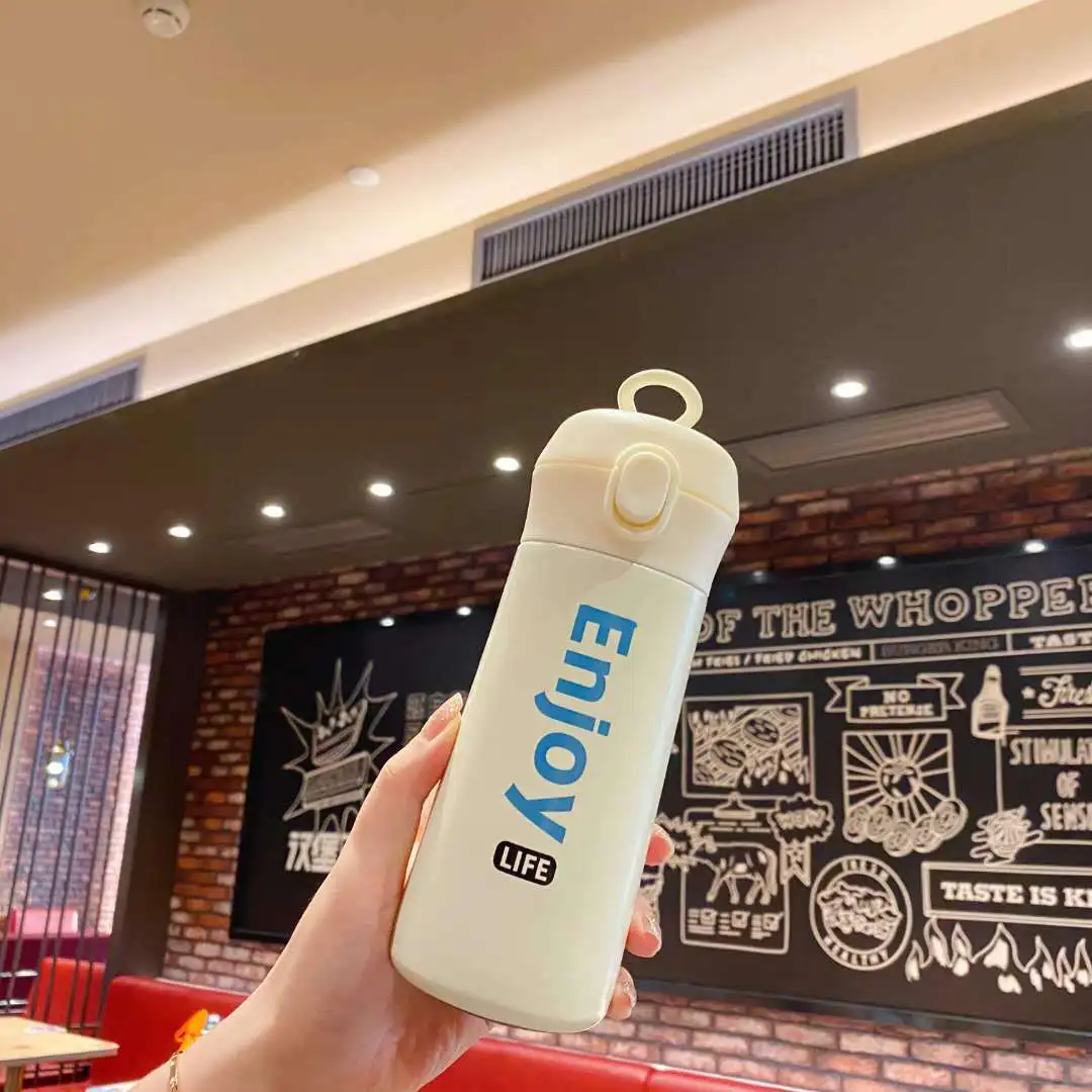 

Personalized style bomb cover pure word portable men and women simple creative direct drinking portable thermos