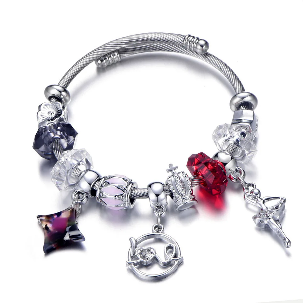 Письмо Любовь очаровательный браслет с короной и браслеты для женщин мужчин