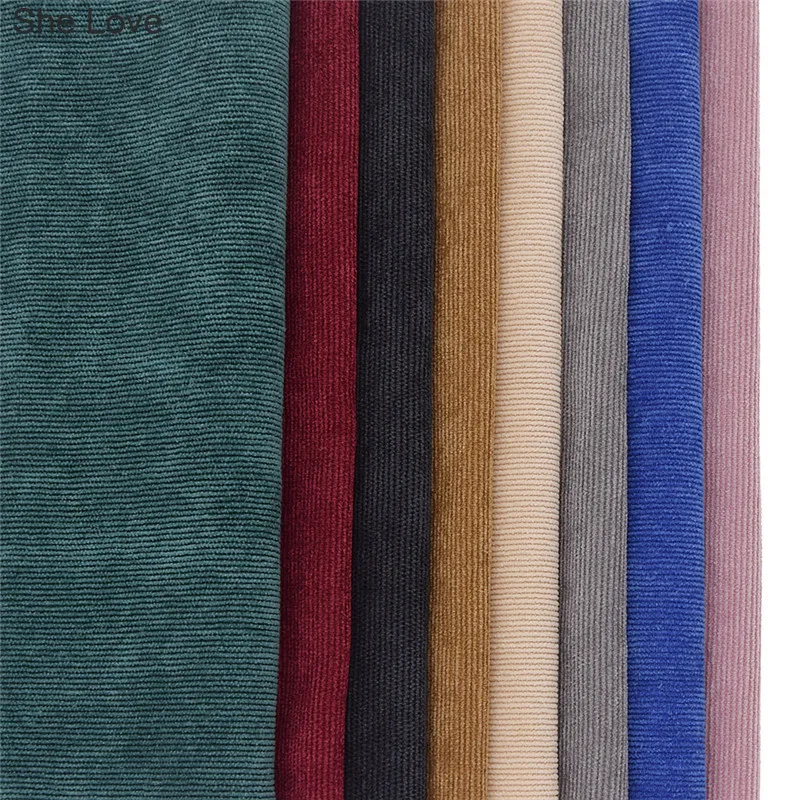 Она любит тисненые полосы бархат ткань швейная одежда ткани DIY материалы ручной