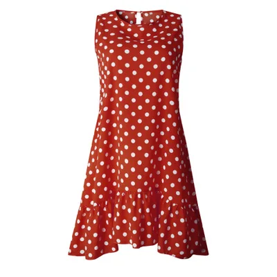 

Summer Dress 2021 Women Polka Dot Street Sexy Casual Loose Thin Beach Party Dress Plus Size V Neck Mini Dress Female Dresses
