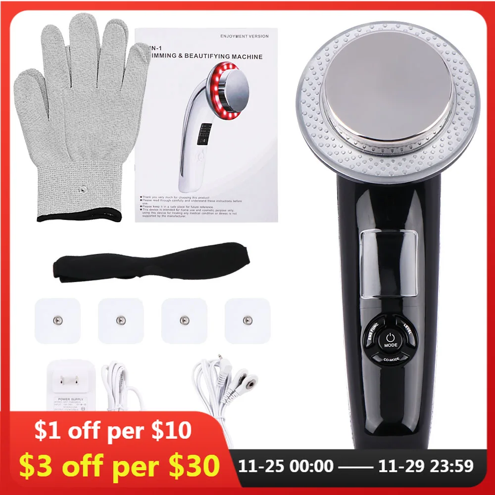 

6 In1 LED Body Slimming Massager Digital Screen Fat Burner Weight Loss Ultrasound Cavitation Anti Cellulite Infrared Device