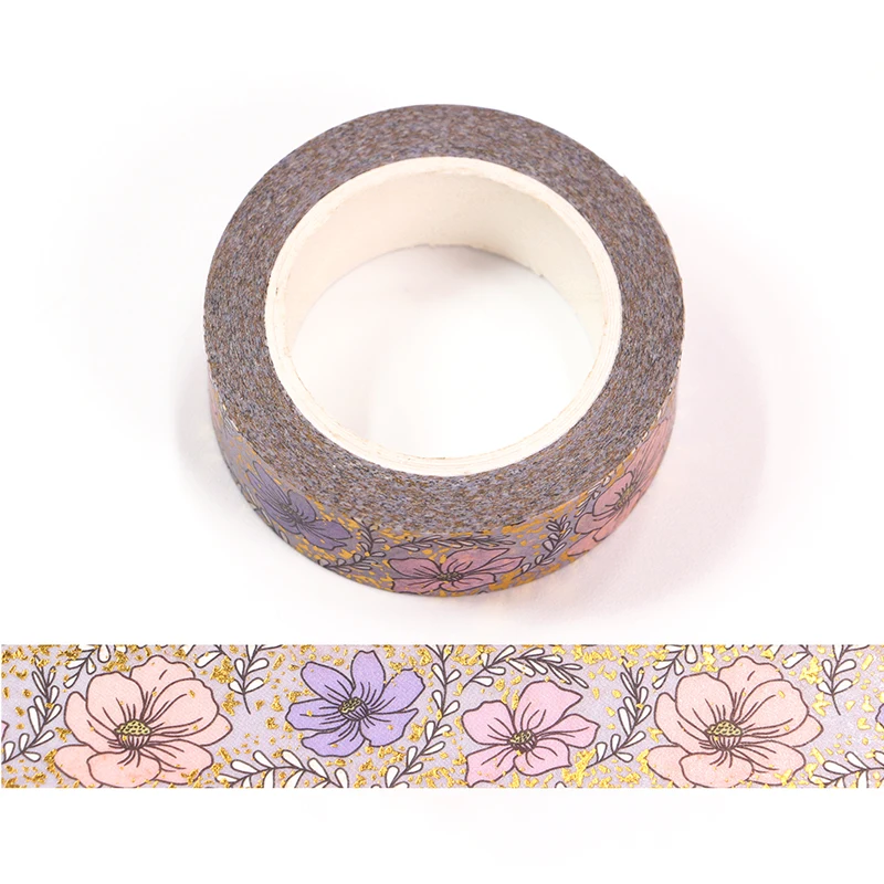 

NEW 1PC 15MM*10m Gold Foil Little Daisy Flowers Washi Tape Scrapbooking Masking Tape Office Adhesive Kawaii Stationery