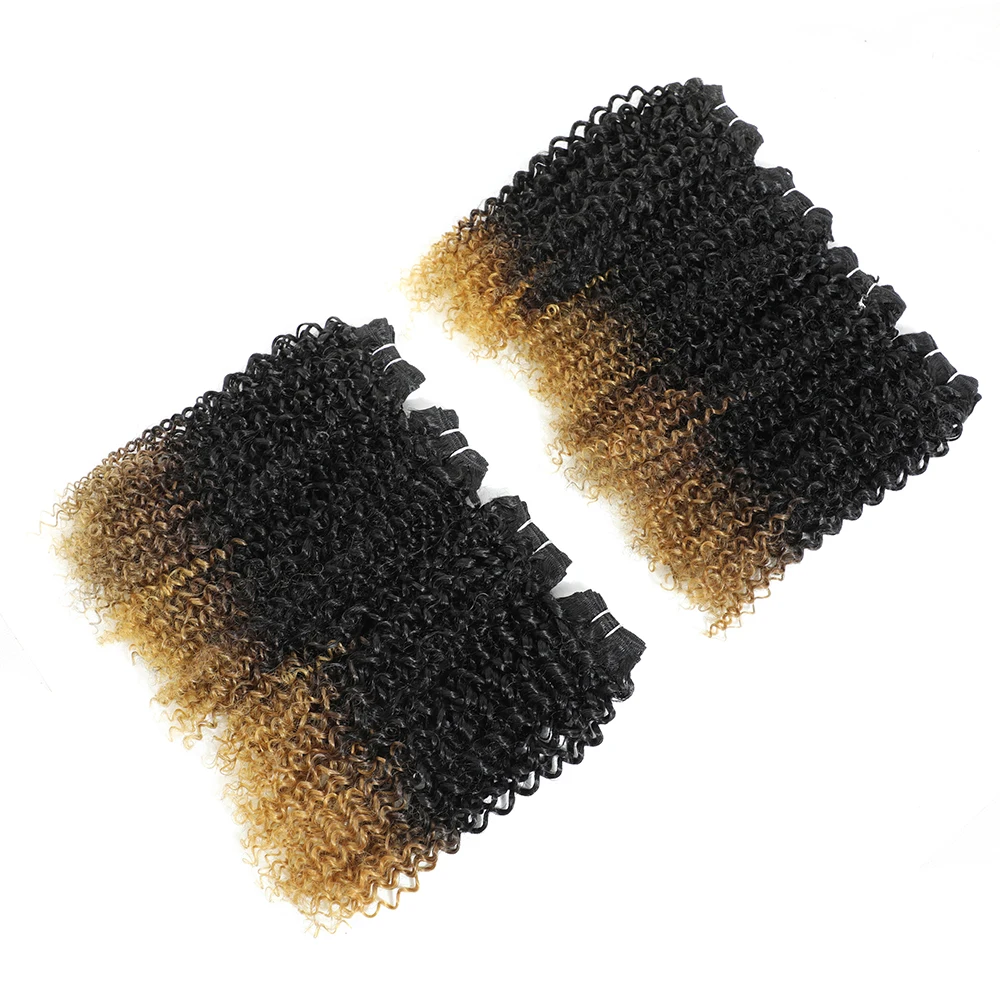 Кудрявые вьющиеся волосы для наращивания черных женщин высокотемпературные