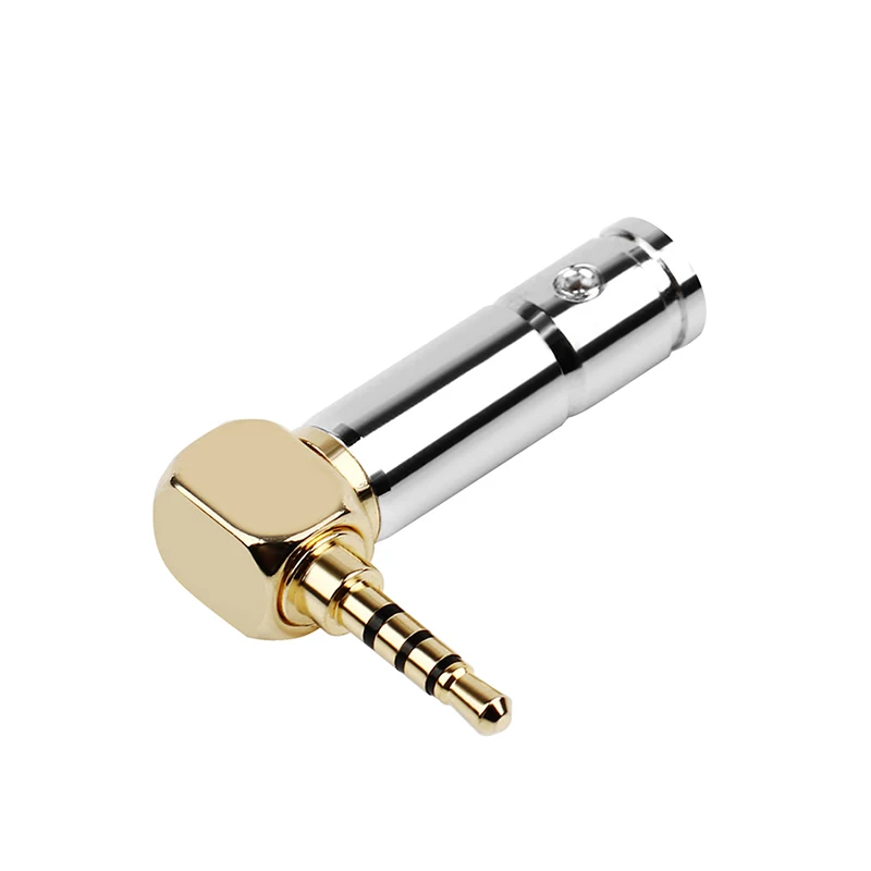 

QYFANG 2,5 мм разъем для наушников, аудиоразъем, 4-полюсный металлический адаптер для сращивания, Hi-Fi стереогарнитура, изгиб 90 градусов, разъем для проводов припоя