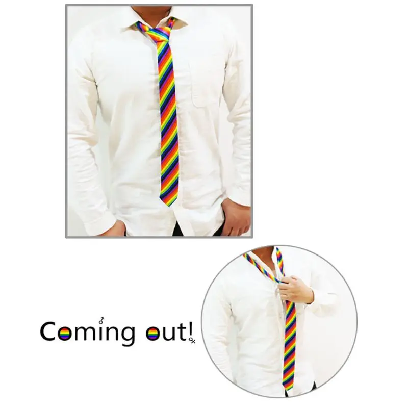 Мужской женский мужской классический галстук с американским флагом и радужными