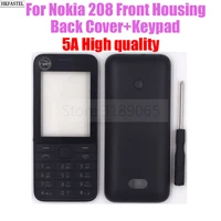 5a high quality 208 housing for nokia 208 single dual sim mobile phone full housing back cover keypad replace parts