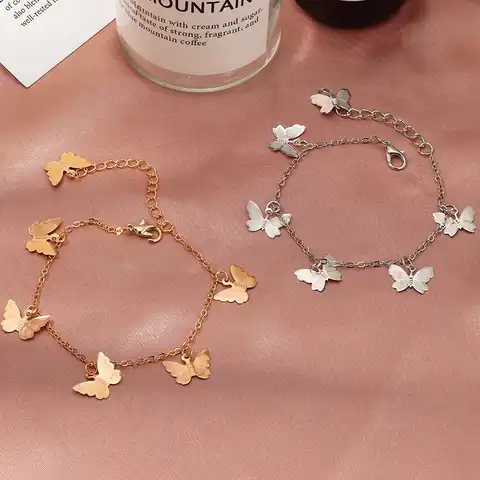 Новое поступление, однослойный браслет с бабочкой, простые браслеты для девочек с милым кулоном-бабочкой, очаровательные браслеты, ювелирн...