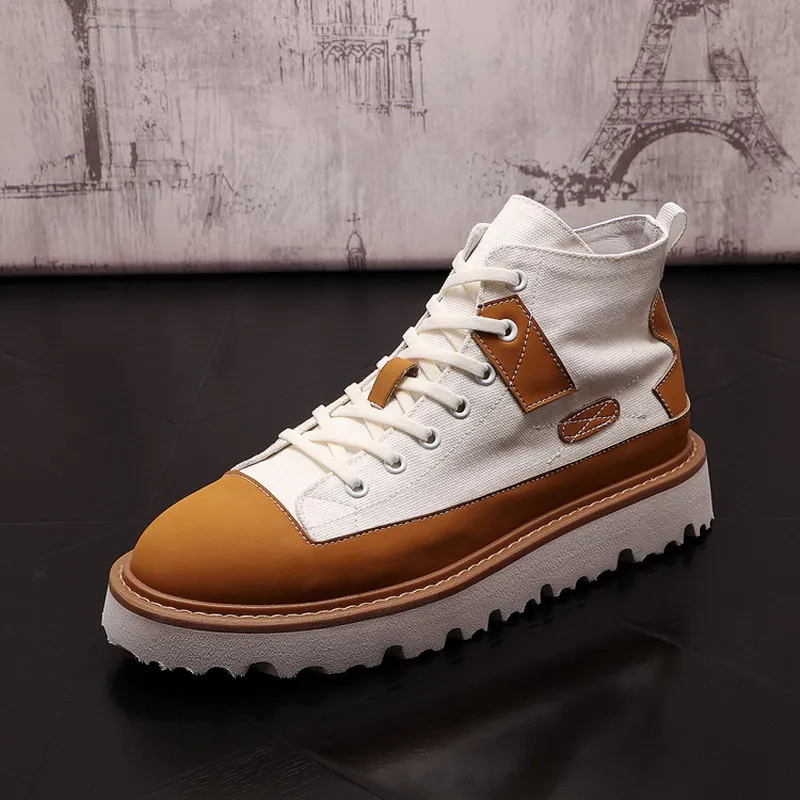 

Ботинки мужские с круглым носком, холщовые дышащие короткие ботинки на шнуровке, Уличная обувь для отдыха, Британская мода, весна-осень