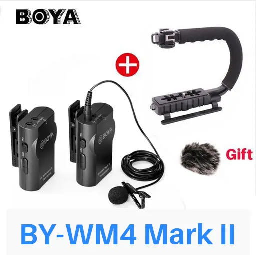 BY-WM4 Mark II Boya BY-WM4 Mark II/WM4 Pro петличный беспроводной микрофон с отворотом Студийный микрофон для sony DSLR DJI Osmo Mobile 2 смартфон BY-M1 микрофоном - Цвет: BY-WM4 Mark II