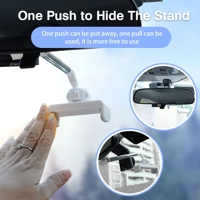 car phone holder rearview mirror cellphone holder 360° gps smartphone stand auto rear headrest bracket mobile phone accessories free global shipp