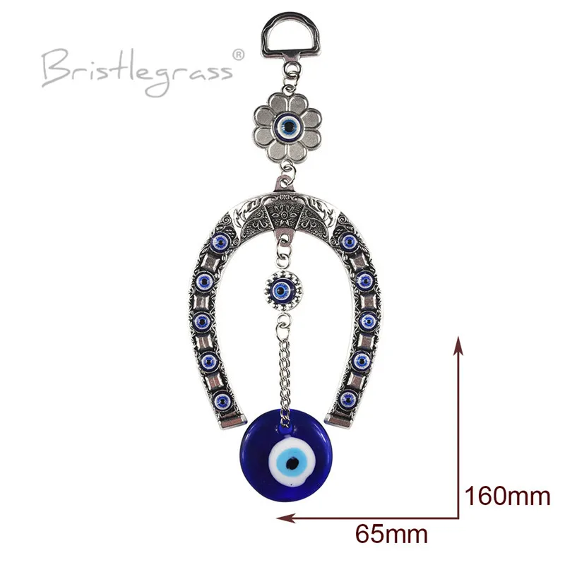 BRISTLEGRASS Турецкая голубой с клипсами Дурной глаз Подкова слон настенный подвеска