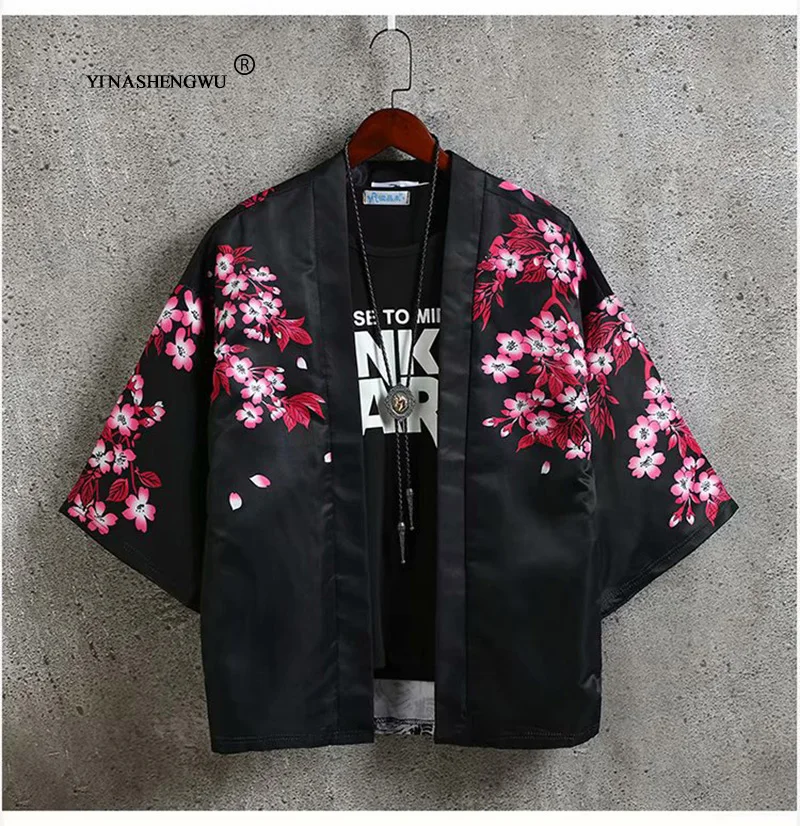 Kimonos Кардиган для мужчин юката женское традиционное японское кимоно унисекс Harajuku пляжная свободная тонкая рубашка Солнцезащитная рубашка пальто