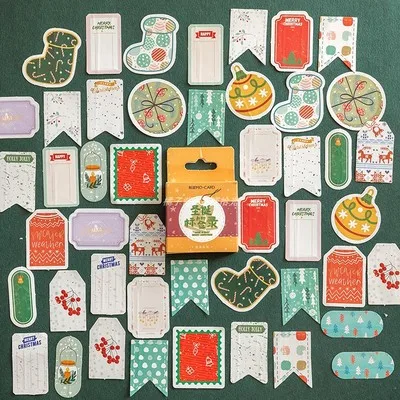 NO.10 1 коробка, Рождественские декоративные наклейки Санта Клауса, скрапбук, сделай сам, дневник, альбом, фото, новогодние наклейки для детей, подарок для девочек - Цвет: NO.10