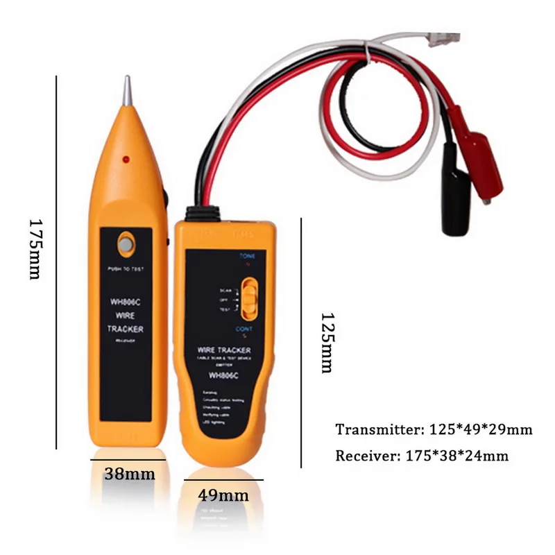 

Portable yellow and black Line Finder Cable Tester WH806C ABS Network Cable Tester Network Cable Test Tool