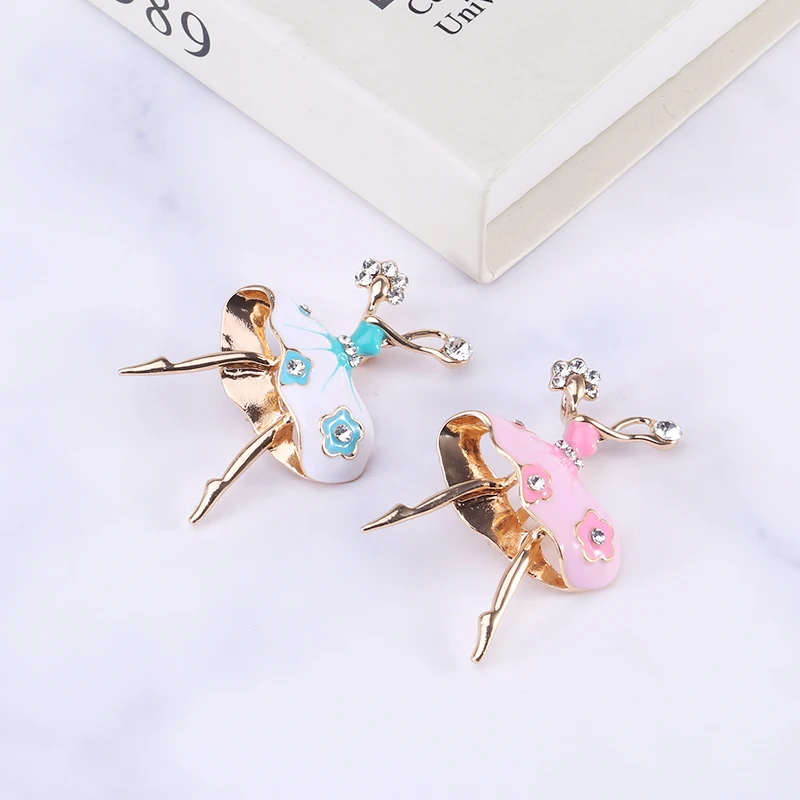 Модная Милая Изысканная брошь в виде танцующей девушки балерины стеклянные