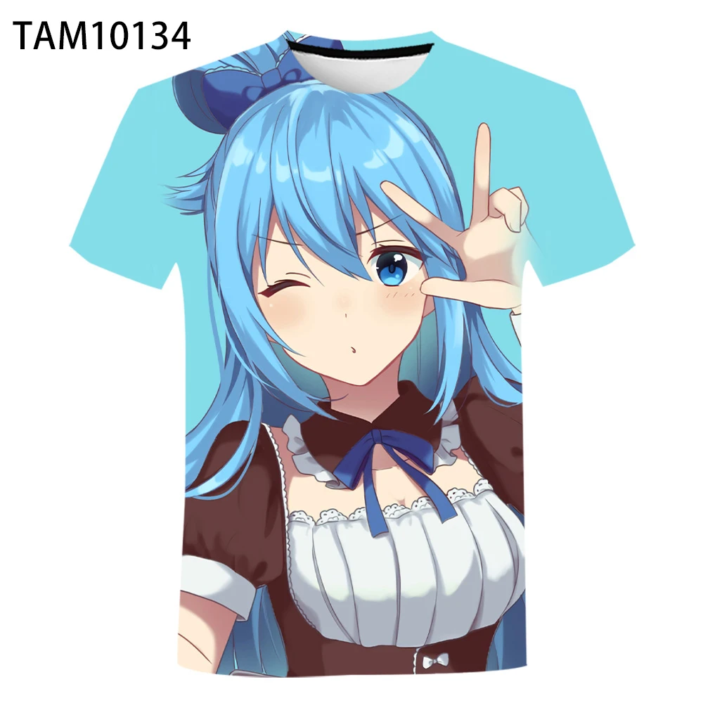 Новый стиль в Европе и Америке Konosuba мужские женские 3D цифровые печатные футболки