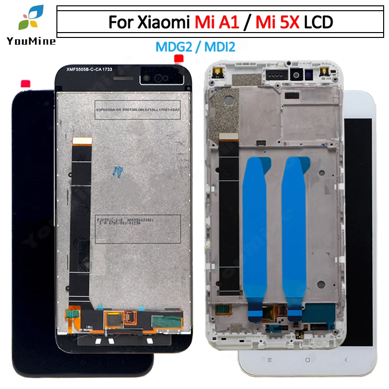 ЖК-дисплей для Xiaomi Mi A1 MIA1 Mi5X 5X сенсорный экран дигитайзер с рамкой запасные части -