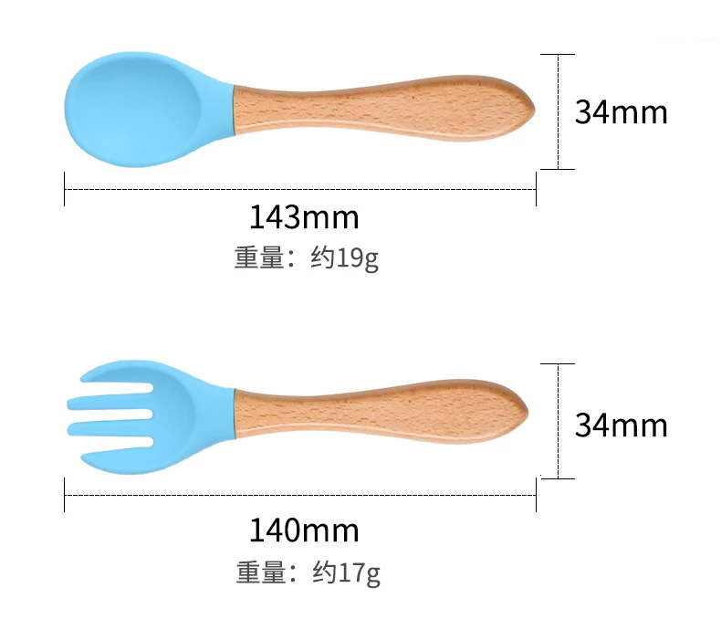 

Suction Baby Bowl Spoon Fork silicone tableware Kids Wooden Handle silicone spoon bowl baby silicone Dinner Feeding Bowls Set