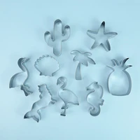 creative cookie cutter mold flamingo pineapple cactus shape stainless steel biscuit fondant cake mould baking decor kitchen tool