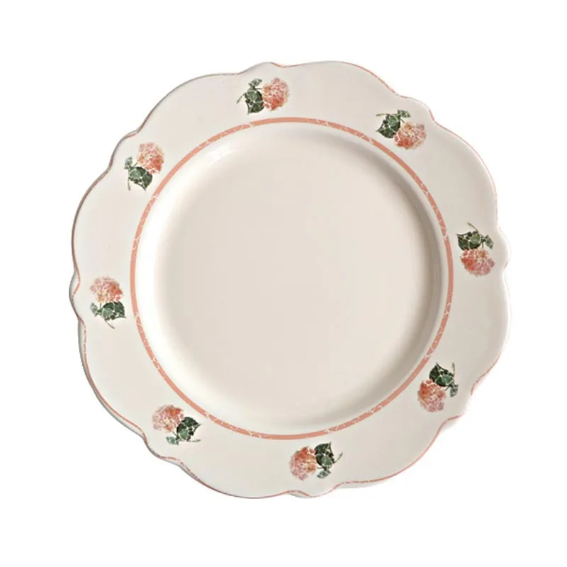 

Little Serum Ceramic Cutlery Retro Make Old Plate Fruit Salad Bowl Dessert Plate Dinner Set Flower Style Sushi Dish