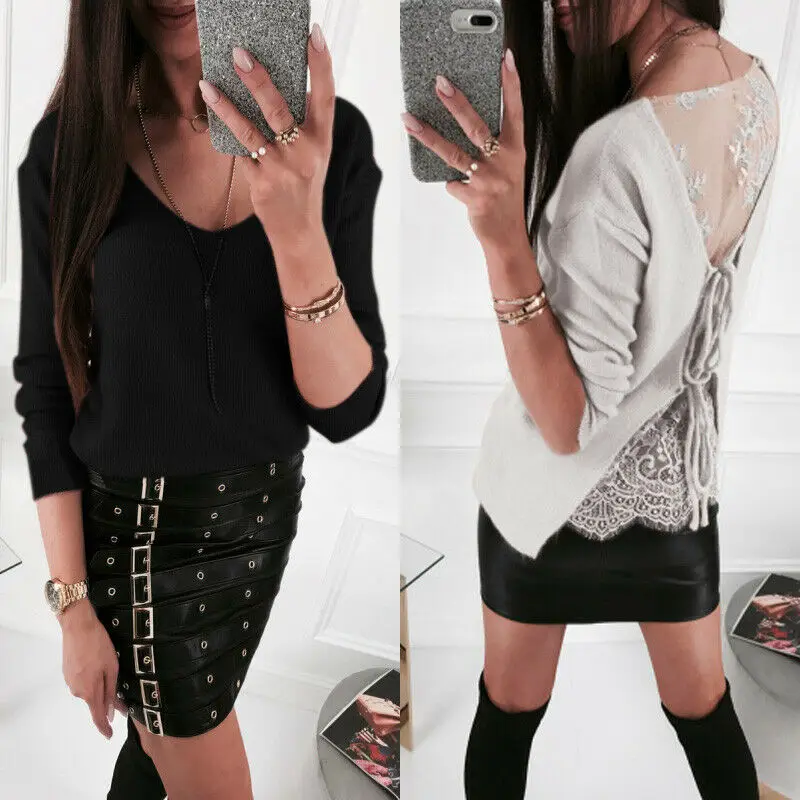 Сексуальная Открытая спина черная Готическая шнуровка футболка с корсетом