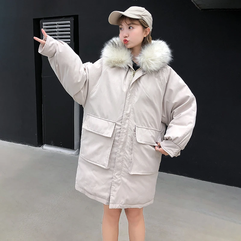 Пальто в Корейском стиле женская верхняя одежда женский зимний теплый пуховик с