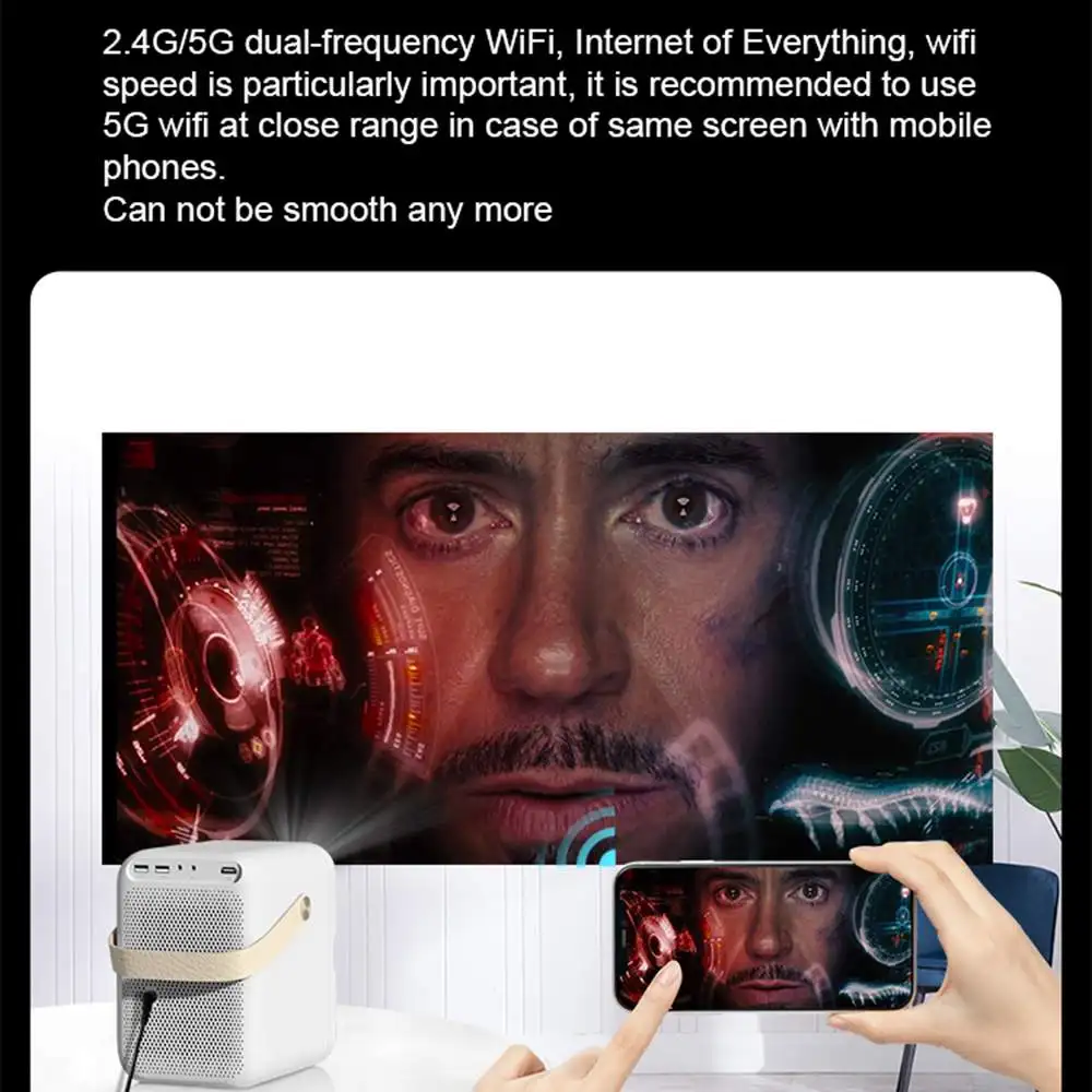 Global Version Wanbo T6 Max Android 9.0 1080P Projector 550ANSI Lumens Electric-Focus 5G WIFI BT5.0 2+16GB AI Voice Home Theater |