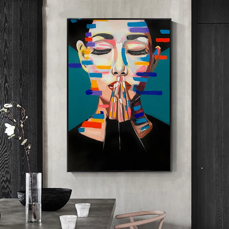 Картина маслом на холсте с изображением абстрактной девушки Гриффита постеры и