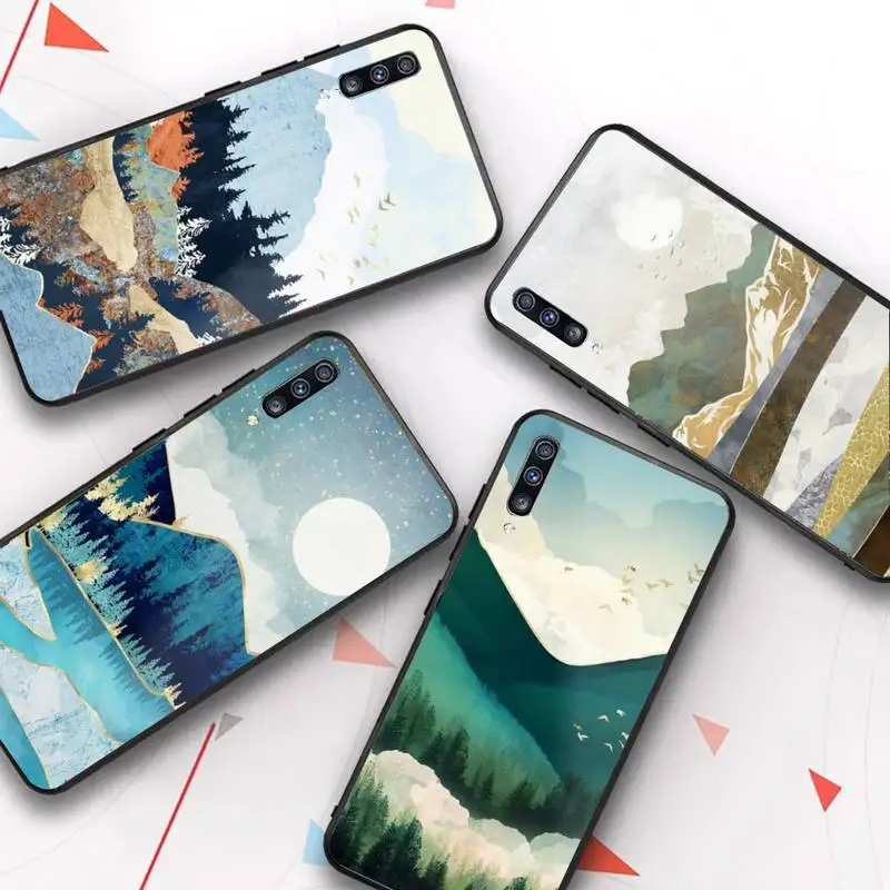 

Mountain Forest Marble Moon Sun Phone Case for Samsung Galaxy A51 30s a71 A21s A70 10 A30 Capa