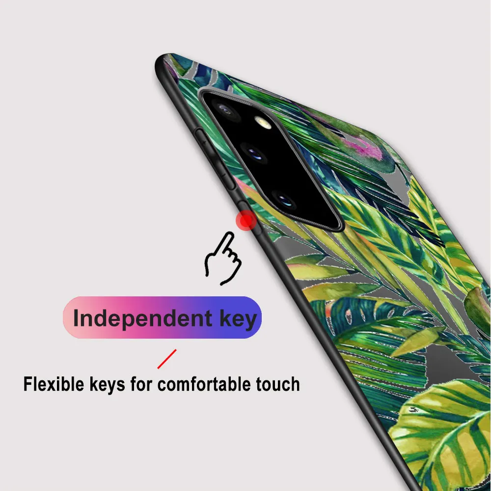 

Plant Leaves Case For Samsung A51 A71 A50 A70 A20 A40 A20E S20 S10 S9 S8 S7 Edge Ultra Puls Note 10 9 8 Plus Black Cover Capa