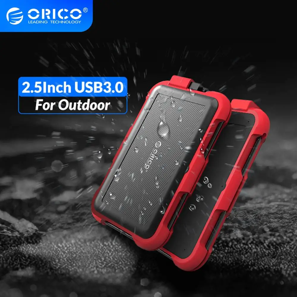 

Корпус для жесткого диска ORICO 2,5 дюйма, водонепроницаемый, ударопрочный, пылезащитный, с крючком
