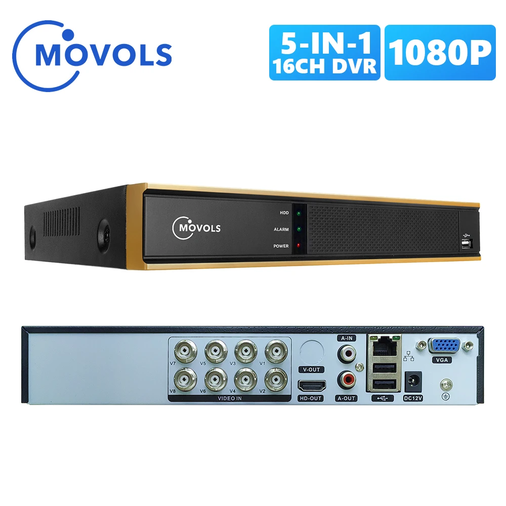 

MOVOLS DVR 16CH 8CH CCTV Video Recorder For AHD Camera Analog Camera IP Camera Onvif P2P 1080P Video Surveillance DVR Recorder