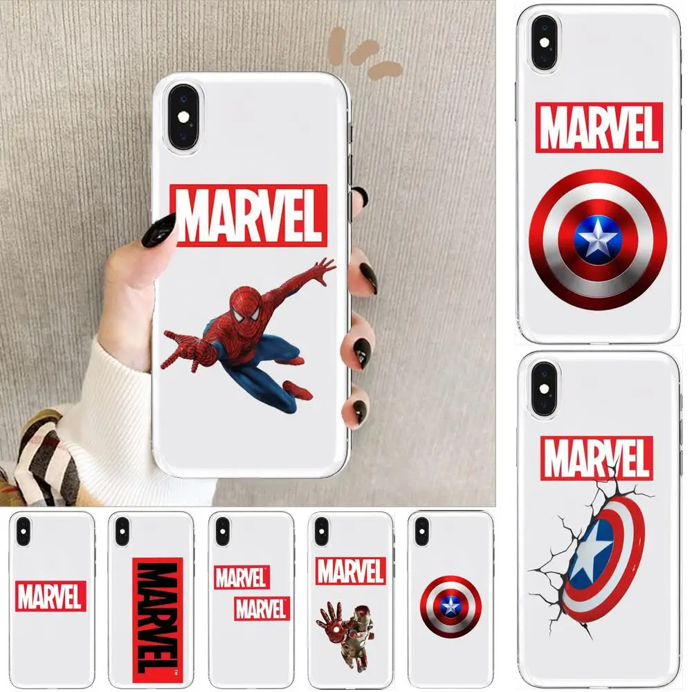 

Marvel Logo Avengers Anime Transparent Phone cover hull For SamSung Galaxy S8 S9 S10e S20 S21 S30 Plus S20 fe 5G Lite Ultra so