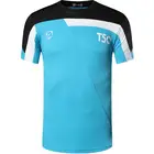 Jeansian Спортивная футболка для бега тренажерный зал фитнес тренировки футбол Короткий рукав сухой Fit LSL135 синий