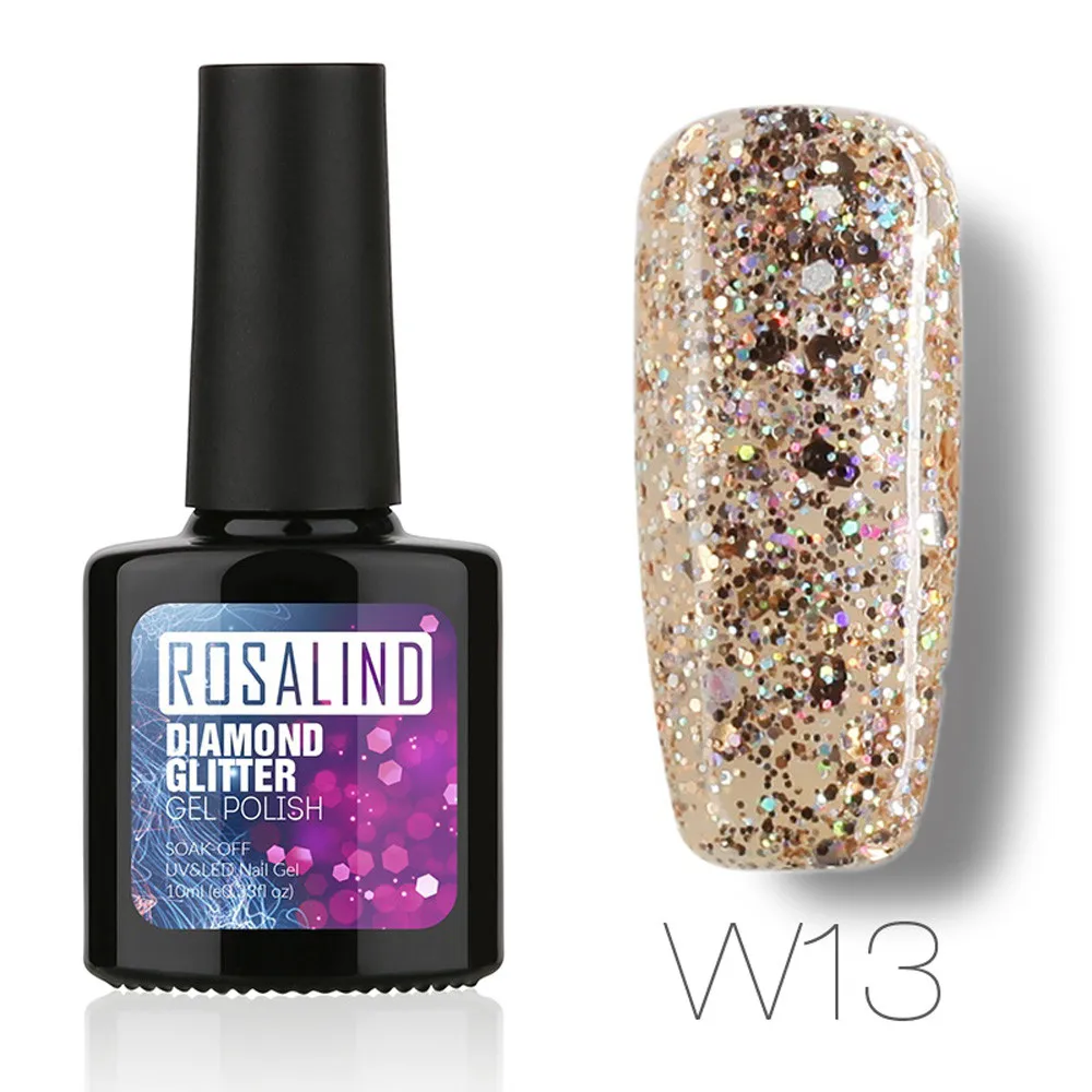 M ROSALIND10ML бриллианты гель лак для ногтей Гель-лак УФ светодиодный голографический лак для ногтей лак для стемпинга - Цвет: M