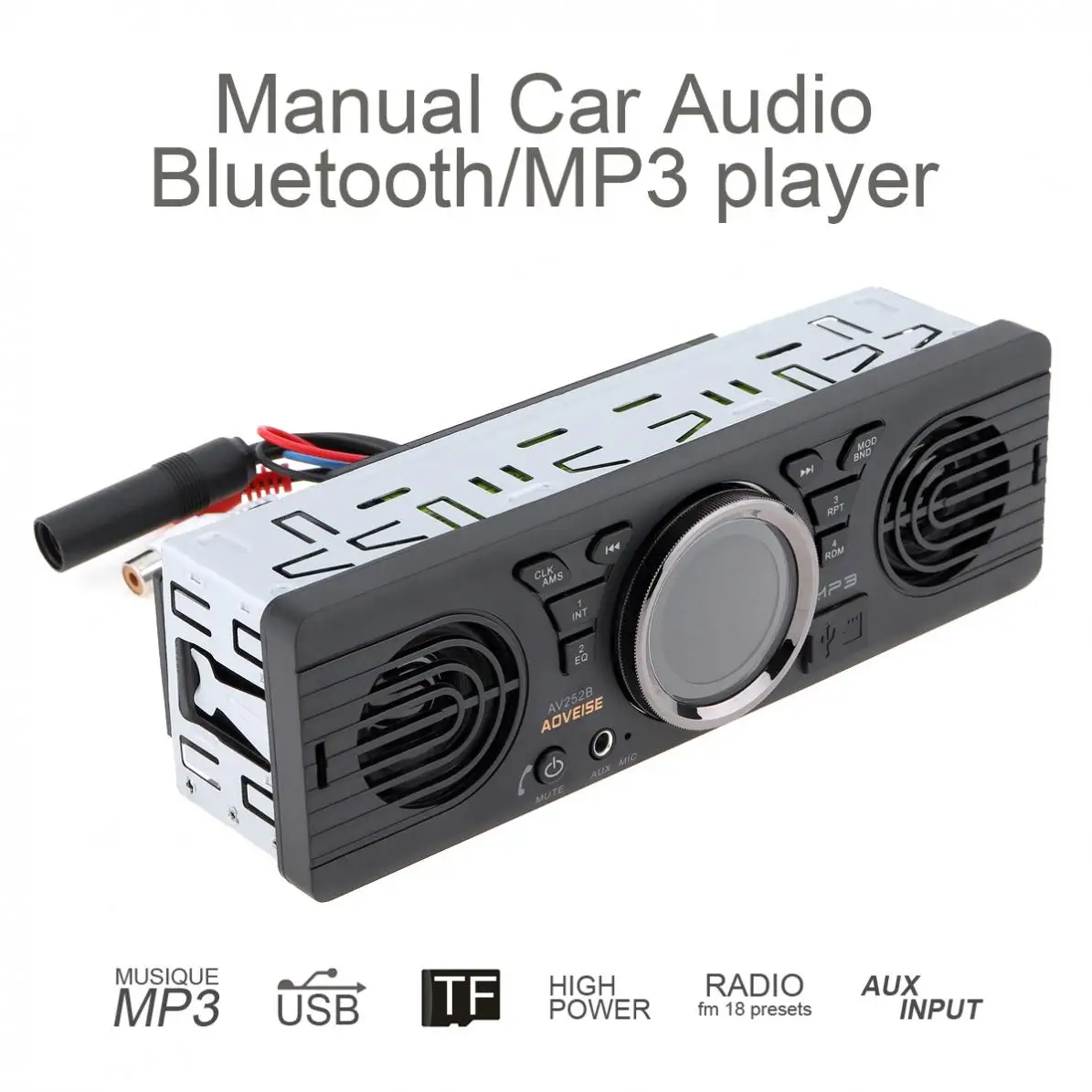 AV252B 12V автомобильный двойной Рог MP3 аудио плеер стерео Поддержка FM / USB