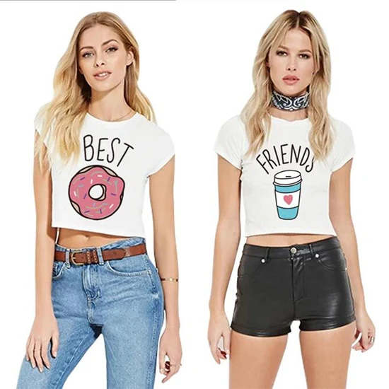 Женские летние модные топы 2020 лучшие друзья футболки с принтом букв повседневные