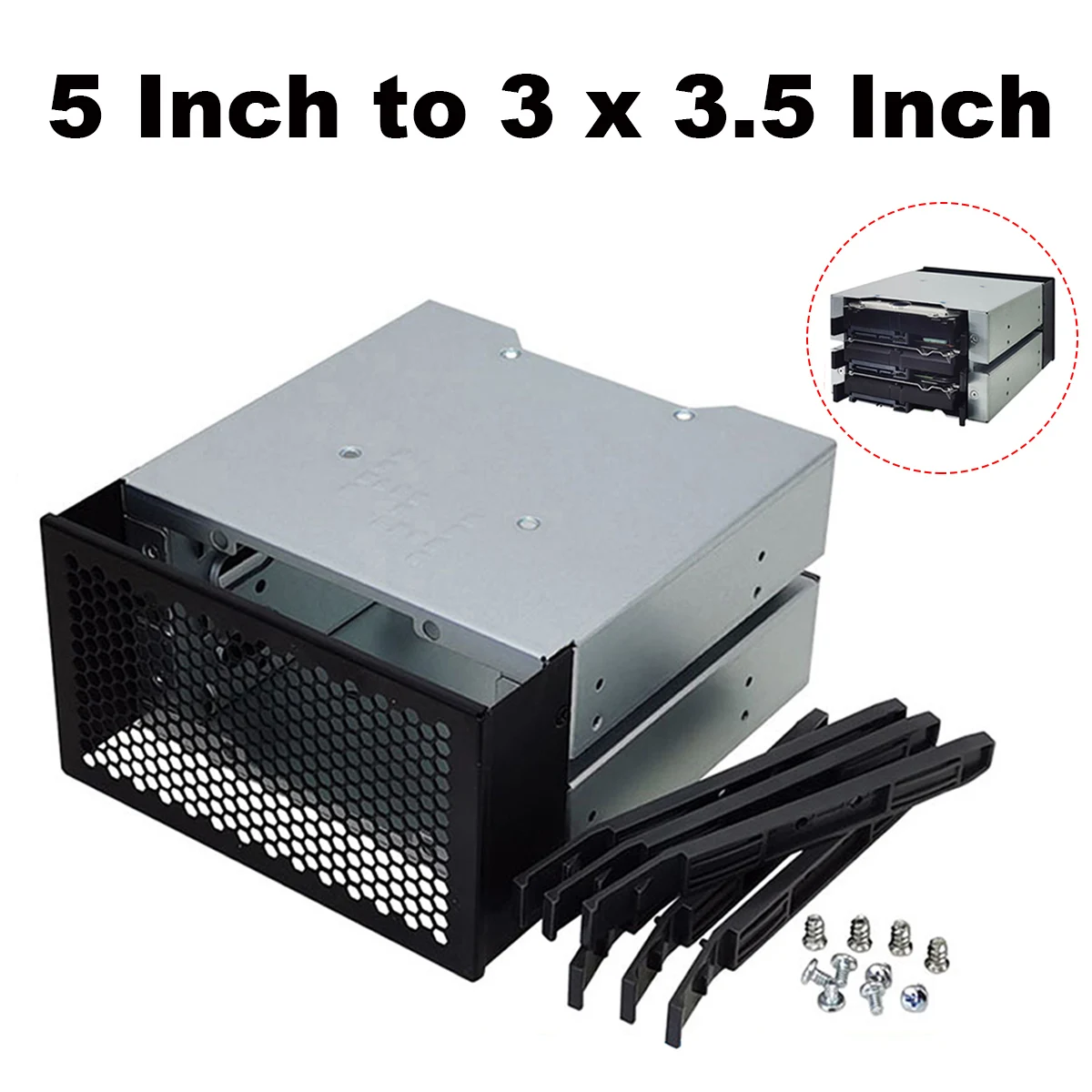 3 5 to 5 25 three disc hard disk cages 2 chassis drives in the chassis 3 5 inch hard disk drive box computer storage expansion free global shipping