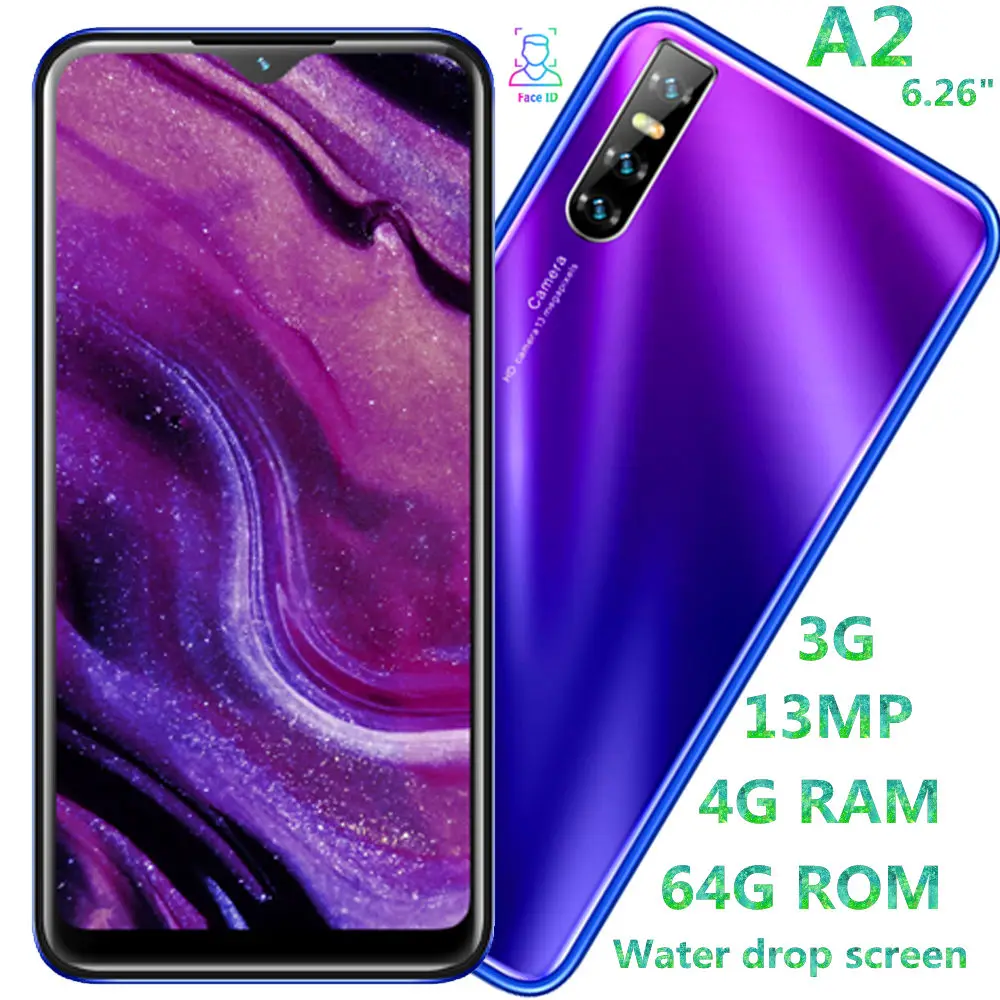 Смартфон A2 четырехъядерный экран 6 26 дюйма 4 Гб ОЗУ 64 ПЗУ 13 МП идентификация лица