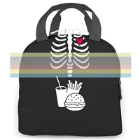 maternity skeleton x ray print brand women men portable insulated lunch bag adult