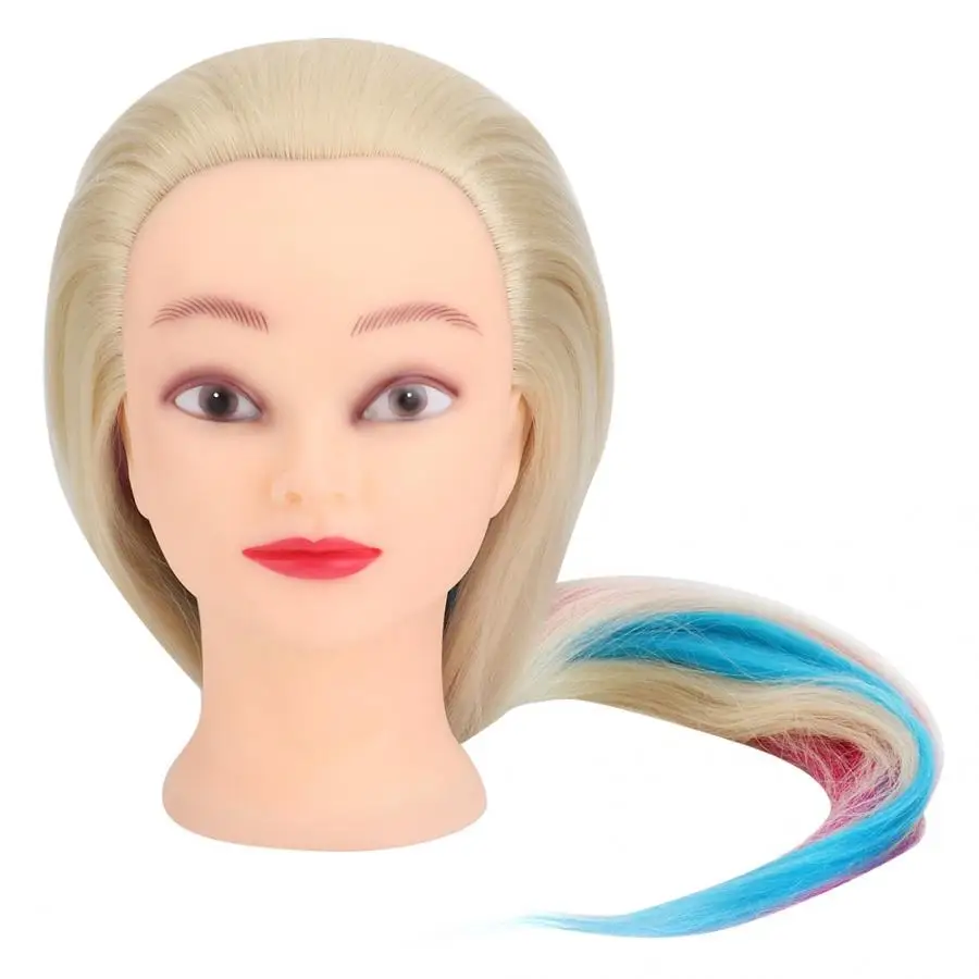 Голова манекена темно фиолетовый 4 цвета в укладке волос Плетение обучение