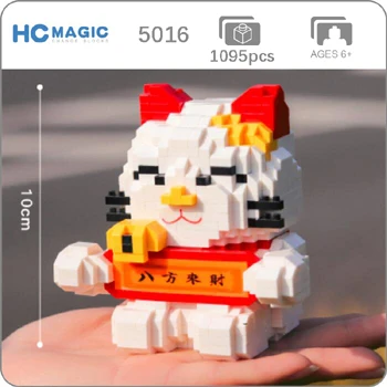 5016 HC большая удача Кот деньги Abacus НДС животное 3D модель DIY Алмаз Мини Строительные маленькие блоки кирпичи игрушка для детей без коробки - Цвет: 5016