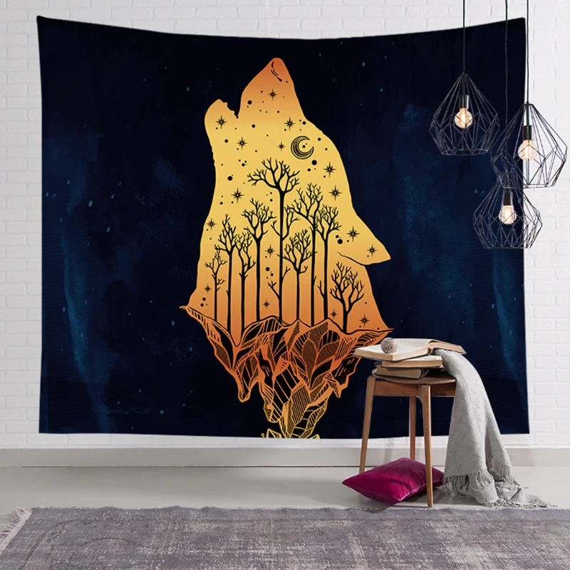 

Sun and Moon Psychedelic Wall Tarots Tapestry Altar Tarots Cloth Divination Accessories with Art Chakra Home Decorations