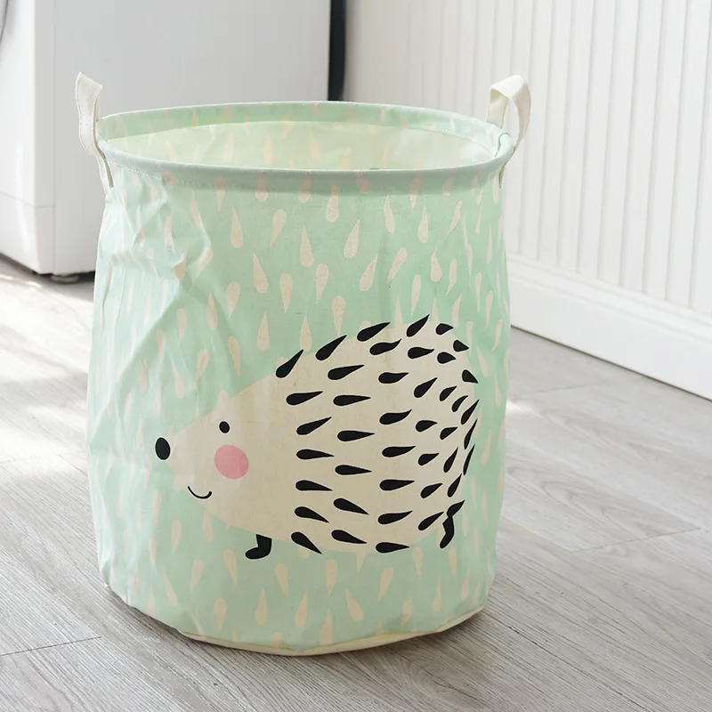 

Large Capacity Cotton Linen Laundry Bucket for Dirty Clothes Waterproof Folding Toy Organizer Storage Basket B7B80B19